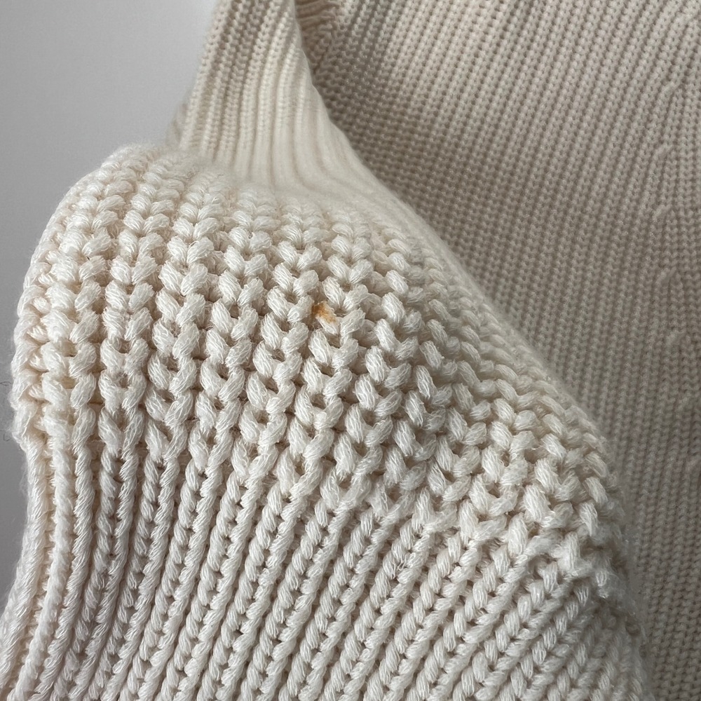 Jenni Kayne Cocoon Cardigan Cream Organic Cotton Ribbed Knit Sweater Size Small - Picture 7 of 9